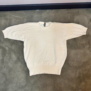 Hermes Cream Knit Sweater with Ribbed Trim